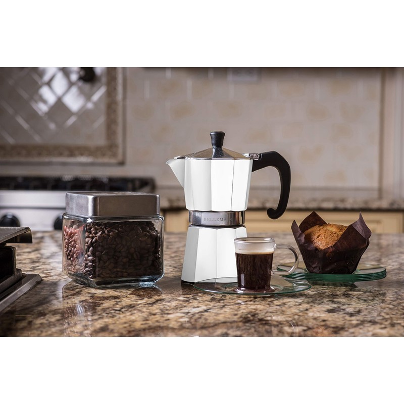Bellemain - Cafetera para cafetera de café espresso (blanco, 9