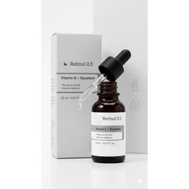 Retinol 0.5 Oil Suero Facial en Aceite con Retinol 0.5% Squalane y Vitamina E 20 ml Frasco con Gotero Uso Nocturno
