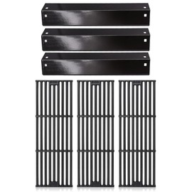 Criditpid Grill Replacement Parts for Char Griller 5050, 5650, 3001, 3030, 5072, 4000, King Griller 5252 Grill Models, Cast Iron Grill Grates and Heat Plates Tent for Char-Griller Replacement Parts