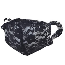 Kimono Moments skdspo0010-kimb03 Stretch Lace Mask, COOLMax, Absorbent, Quick Drying, For Summer, UV Protection, 3D Mask, Cool, Dry, 4 Colors, One Size Fits Most, Eco-Friendly, Stretch Material, 2. Black