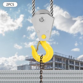 2PCS 3T Snatch Block with Hook,Bearing Pulley Hook Lifting Trolley Wire Rope,Snatch Block for Tow Truck Rollback Wrecker Car Hauler