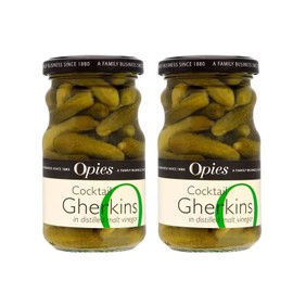 Opies Cocktail Gherkins in Distilled Malt Vinegar (227g) - Pack of 2