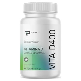 Primetech Nutrition Vitamina D, 125 Cáps 400 Ui Colecalciferol, 50% De La Población Mundial Tiene Insuficiencia De Vitamina D, Escencial Para El Organismo