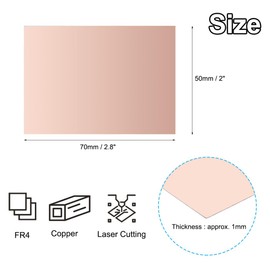 PATIKIL 2x2.8 inch Single Sided Copper Clad Laminate PCB, 12 Pcs 1mm Thickness FR4 Copper Plated Universal Circuit Prototype Board for Etching DIY PCB Kit