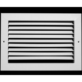 14"w X 8"h Aluminum Adjustable Return/Supply HVAC Air Grille - Full Control Horizontal Airflow Direction - Vent Duct Cover - Single Deflection [Outer Dimensions: 15.85"w X 9.85"h]