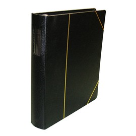 Corpkit 3-Ring (1 1/2") VP Binder - Heavy Duty, Imitation Leather Minute Book, Optional Gold Stamping with Corporate or Company Records (Black)