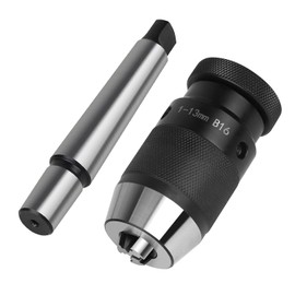 EFUTURETIME Keyless Drill Chuck B16, 1-13 mm, with Taper Mandrel MT2, Drill Chuck MK2 for Lathe, Stand Drill, Bench Drill