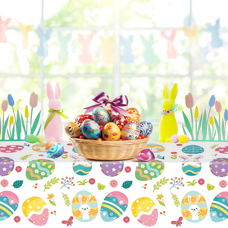Easter Table Cloth,Easter Decorations,Easter Wipe Clean Table Cloth,Egg Chick PVC