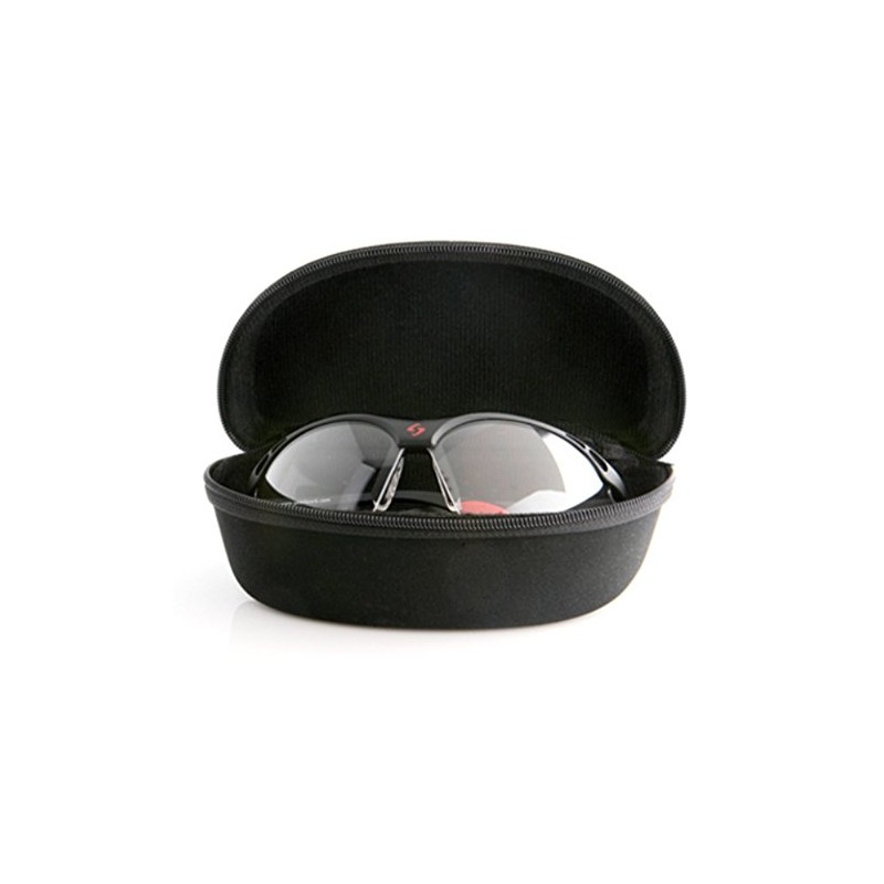 Gearbox Vision Eye Protection with Hard Case, Black Frame/Clear Lens