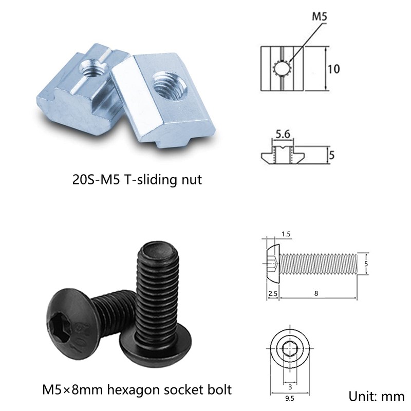 QIJINTRID 24 Sets Black 2020 Aluminum Extrusion Profile Connector,24pcs 2020
