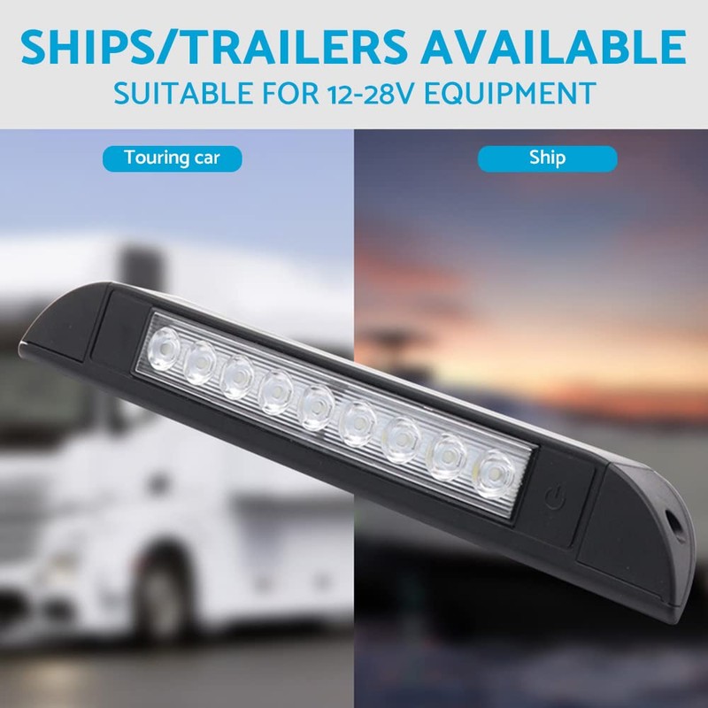 MAX COOL 2pcs 256mm 12V 9 LED Awning Light Touch