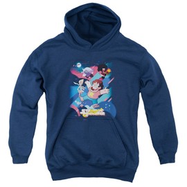 Steven Universe Group Shot Unisex Youth Pull-Over Hoodie, Navy, Large
