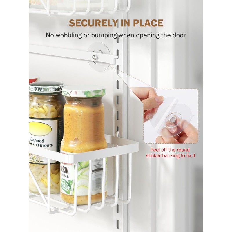 Delamu Adjustable Over the Door Pantry Organizer, 9-Tier Metal Pantry