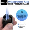Xikar Turismo Double Jet Flame Butane Torch Lighter, Silver |