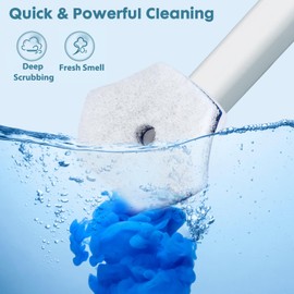 COBETE Disposable Toilet Brush Wand 2 Kit with 40 Refills, Efficient Deep Scrubbing Toilet Bowl Cleaner Wand for Bathroom Toilet Cleaning