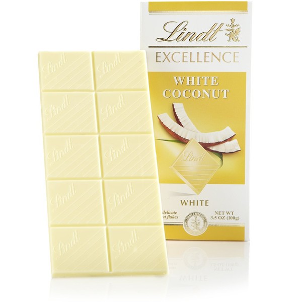 Lindt Excellence Bar, White Coconut, Gluten-Free, 3.5 Ounce (Pack of 12)