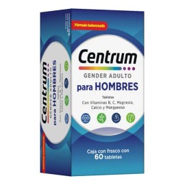Centrum Gender +50 Hombre Multivitamínico con Vitamina B, Vitamina C, Magnesio y Zinc, 60 Tabletas