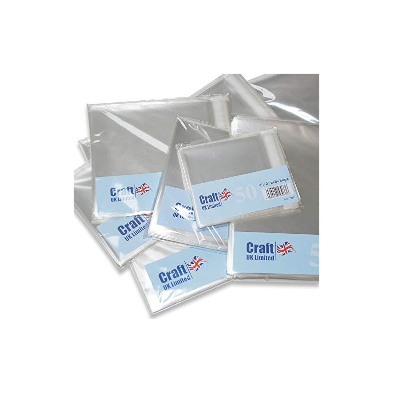 Craft UK 6x6 Poly 50 Pack, Card, Cello Bags
