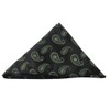 Jacob Alexander Paisley Pattern Pocket Square Handkerchief - Black Green