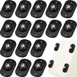 Honoson 16 Pcs Self Adhesive Caster Wheels Appliance Rollers Appliance Sliders for Kitchen 360° Swivel Universal Wheel Mini Small Kitchen (Black with 1 Steel Ball Style)