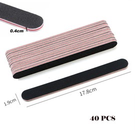 Nail Files Set, 100/180 Grits Double Sided Emery Boards for Acrylic Nails, Nature Nails, Professional Manicure & Pedicure Tools for Nail Art, Salon & Home Use, Durable Nail Filing Kit (40 PCS)
