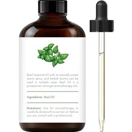 Handcraft Blends PANGP Handcraft Basil Essential Oil - Huge 4 oz - 100% Pure & Natural â€“ Premium Therapeutic Grade with Premium Glass Dropper