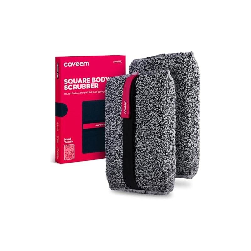 CAVEEM Estropajo corporal cuadrado para exfoliación profunda, 2 unidades