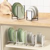 Hikinlichi 2 Pack Plate Holders Organizers Upright Cabinet Dish Drying