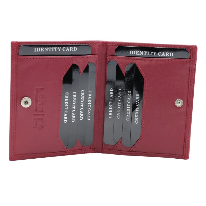 Leather Boxed Style wallet with large coin compartment LEAS, Genuine