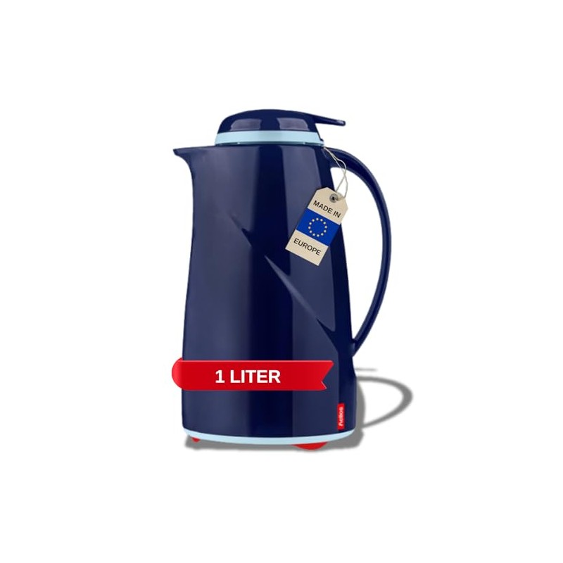 Helios Wave Push Thermos Flask Dark Blue 1 L -