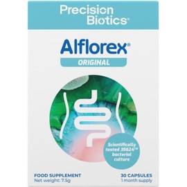 Alflorex Original - Daily Gut Health Probiotics Supplement with Unique Bifidobacterium Longum Bacteria Strain 35624 - Bacterial Cultures - 30 Capsules