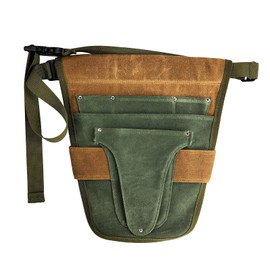 MagiDeal Handy Garden Tool Belt, with Multiple Pocket Heavy Duty Small Tool Belt Pouch Outdoor Gardening Tools Waist Belt for Women & Men Gardeners, Green and Brown