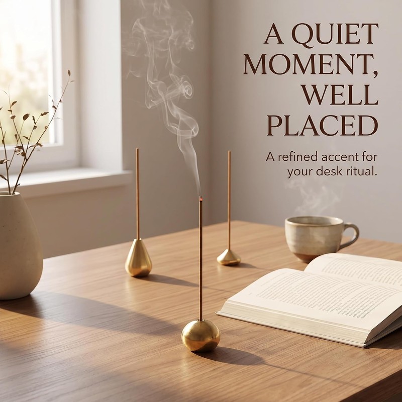 6Pcs Gold Mini Brass Incense Holder, Incense Cone Holder, Portable
