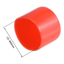 TA-VIGOR 4Pcs Rubber End Caps, 60mm ID Round Flexible Screw End Caps Thread Protectors, Red Vinyl Bolt Covers Rubber Covers for Screws, Tubes, Cables, Wires, etc