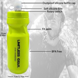 OSIGEI Bicycle Bottle Holder with 21 oz Bicycle Bottle, Lightweight Drink Holder Bicycle with Screws - BPA Free Bicycle Water Bottle for Bicycle, Road Bike, Mountain Bikes, Electric Bicycles (Yellow)