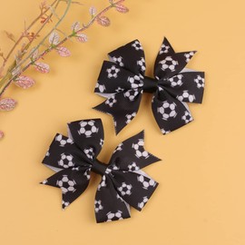 Football Hair Clip Girls Soccer Bow Clip Sport Hair Bow Hair Accessories TSFJ50 (Soccer Ball)