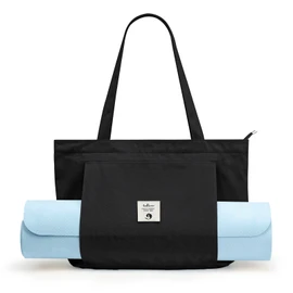 WLLWOO WLLWOO Bolsas de yoga para mujer con esterillas de yoga, bolsa de transporte de lona para pilates, hombro para viajes, oficina, playa, entrenamiento, Negro -, L