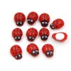 Shindel 100-Pack Wooden Ladybug Stickers, Self-Adhesive Realistic 3D Decor for