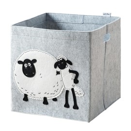 LIFENEY Meets Shaun the Sheep Storage Box for Kids - Felt Box with the Iconic Sheep for Storing Toys - 33 x 33 x 33 cm Fits Classic Cube Shelves