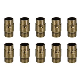 sourcing map Leather Cord End Clasp, 10Pcs 8mm Hole Leather Clasps, Cord End Caps Closures Leather Cord Buckle for Jewelry Making DIY Supplies Crafts, Bronze