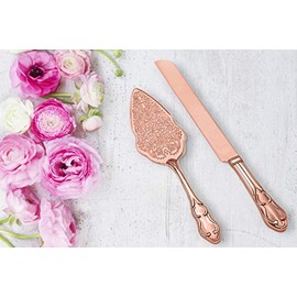 Set para cortar tarta de boda – Elegantes Utensilios incluye cuchillo y servidor – Para boda, aniversario, recepción, y eventos