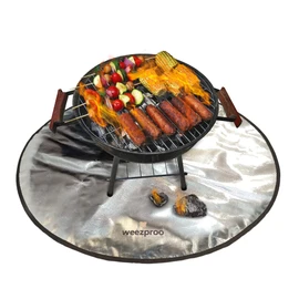 B.H products Fire Pit Mat (24 inch),3-Layers Fire Resistant Round Grill Protector in Fire Proof Bag for Deck,Patio Fire Pit Pad. Bonus-5 x Adjustable Roasting Sticks
