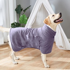 Zorela Dog Drying Coat, 400gsm Microfibre Towel Robe Dog Drying Robe, Super Absorbent & Fast Drying Dressing Gown Bathrobe for Dogs After Bath, Swim, Wet Walk