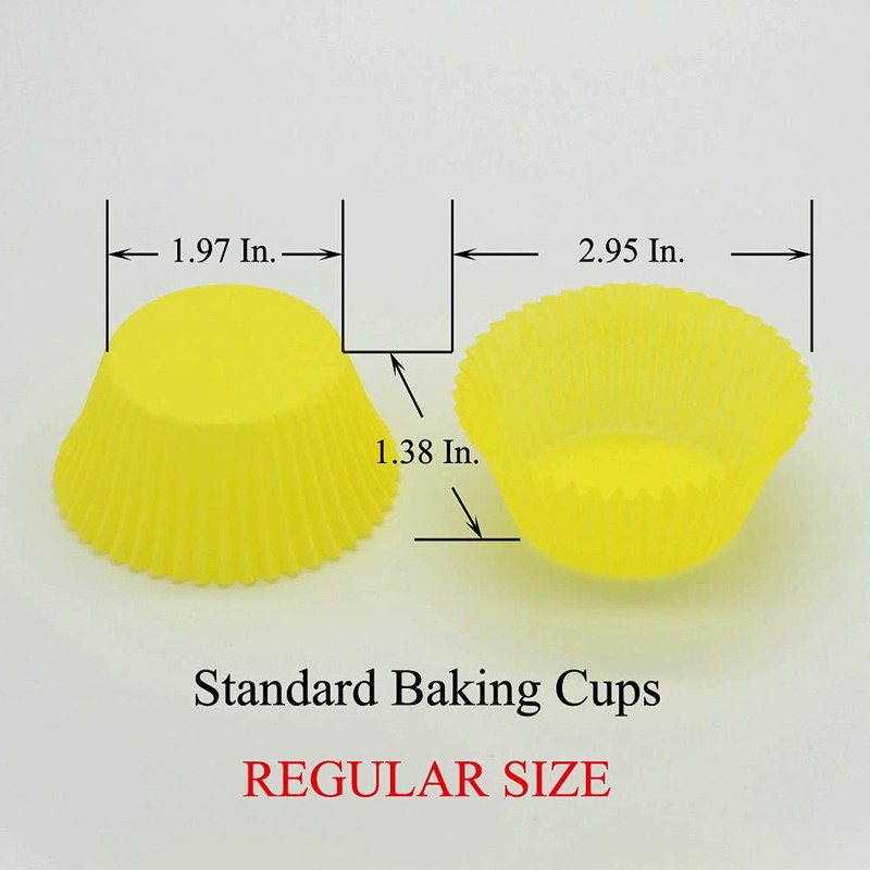Huaswan Yellow Cupcake Liners Greaseproof Paper Standard Baking Cups for