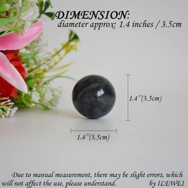 Baoding Balls Grey-Black Marble Chinese Exercise Health Massage Stress Relieve Relax Fingers Zen Tai Chi Ball Therapy Trainer Arthritis Thumb Massager for Hands (1.4 inches, Grey-Black with Bag)