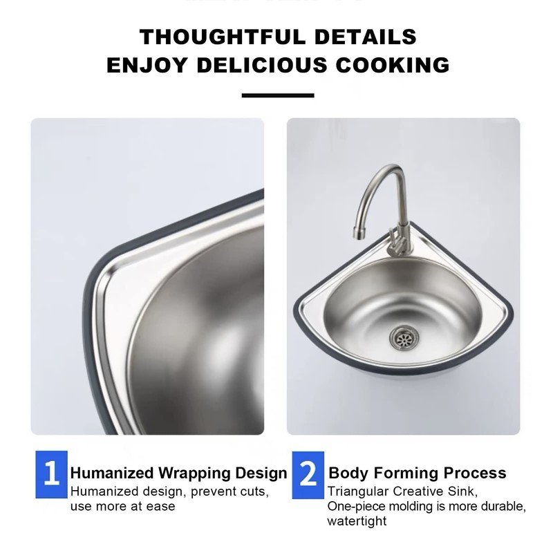 Corner Sink Wall Mount Bathroom Laundry Restaurant Sink Single Bowl