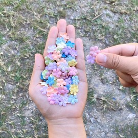 200 Pcs Handmade Mulberry Paper Stephania Venosa Flowers Petals 15x15 mm Scrapbooking Wedding DIY Craft Supplies Card Artificial Flowers (Pastel Colors)