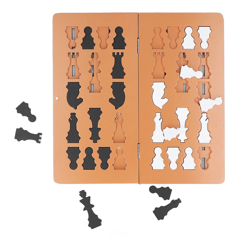 Wooden Chess Game Children Adult Portable Funny Folding Chess Board