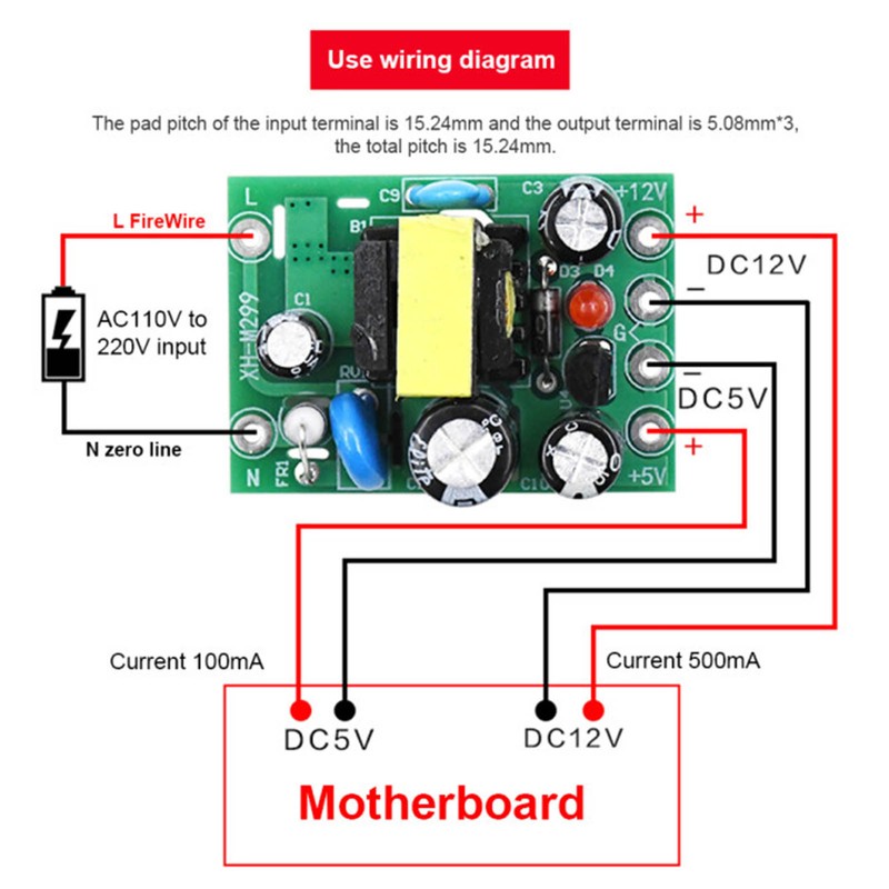 5Pcs AC to DC Power Supply Module Isolated 110‑240V Input