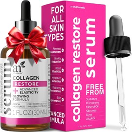ArtNaturals - Suero de colágeno potenciador para la cara, antienvejecimiento, reduce las arrugas y aumenta el colágeno, cura y repara la piel, mejora el tono y la textura, ácido hialurónico y vitamina E, 1 onza.